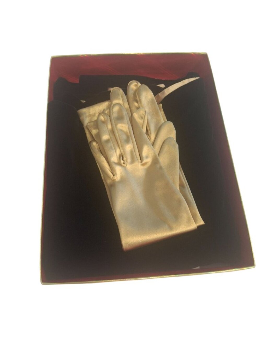 Vintage Black Velvet Shawl Gold Satin Lined Evening Glove Set Old Hollywood Glam